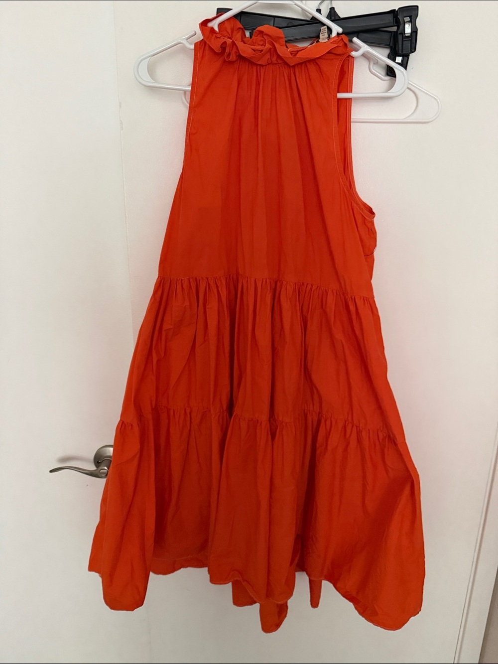 Joie Orange Halter Tiered Dress